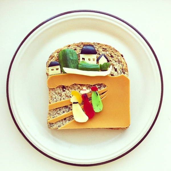 L'artista norvegese Ida Skivenes, famosissima su Instagram con il nick IdaFrosk, si diverte a ricreare capolavori dell'arte su pane tostato.
